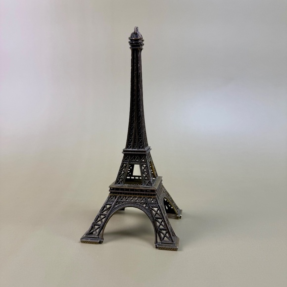 Vintage Eiffel Tower Souvenir | 7.25" Metal Paris Figurine | French Decor - Picture 2 of 14